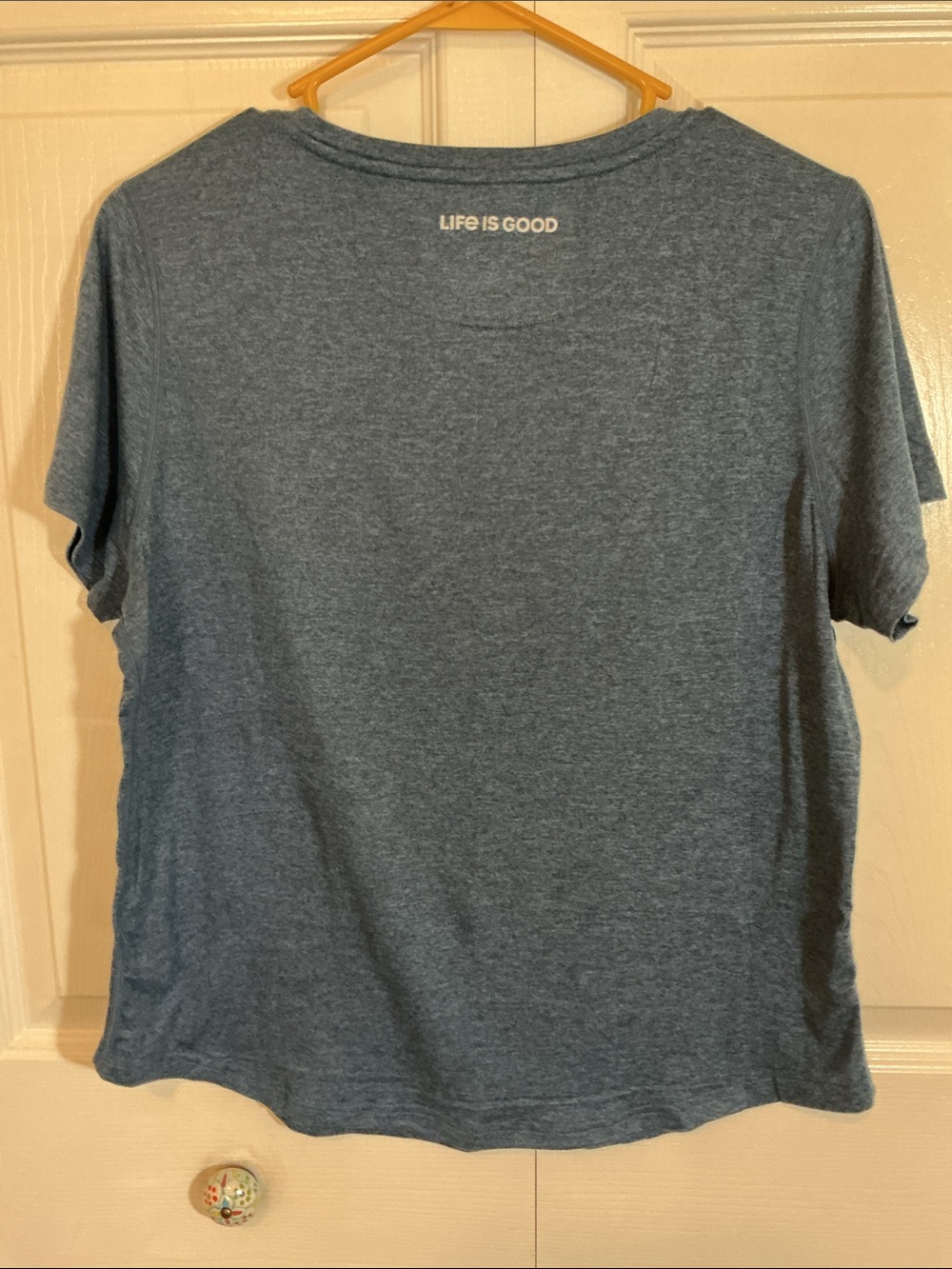Life Is Good Navy Blue Graphic Tee with Flag and Chair - Picture 4 of 6